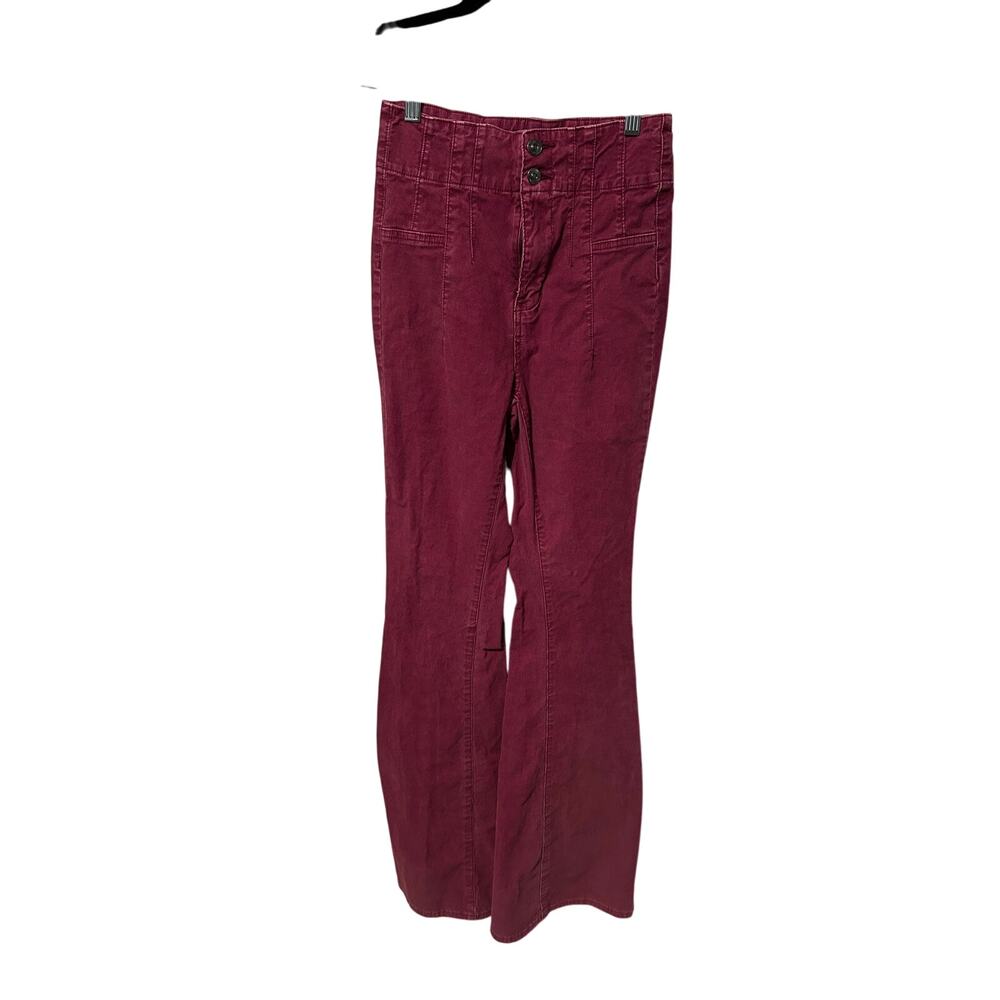 We the Free Fuschia Jayde Cord Bell Bottoms High Waisted 26